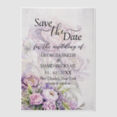 Watercolor Lavender Peony Wedding Save the Date Pergament Einladungen (Vorderseite)