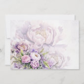 Watercolor Lavender Peony Wedding Vielen Dank Dankeskarte (Rückseite)