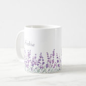 Watercolor Lavender Purple Floral Butterfly Mug Kaffeetasse (Vorderseite Links)