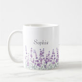 Watercolor Lavender Purple Floral Butterfly Mug Kaffeetasse (Links)