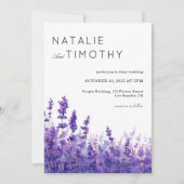 Watercolor Lavender Rustic Boho Botanical Wedding  Einladung (Vorderseite)
