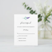 Watercolor Lavender Wedding RSVP Cards Postkarte (Stehend Vorderseite)