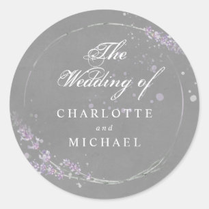 Watercolor Lavender Wedding Umschlag Aufkleber