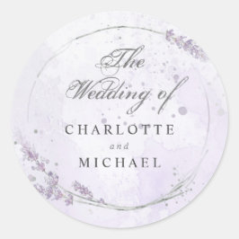 Watercolor Lavender Wedding Umschlag Aufkleber