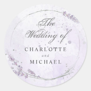 Watercolor Lavender Wedding Umschlag Aufkleber