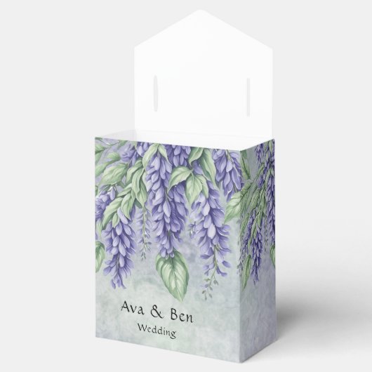 Watercolor Lavender Wisteria Wedding Geschenkschachtel (Geöffnet)