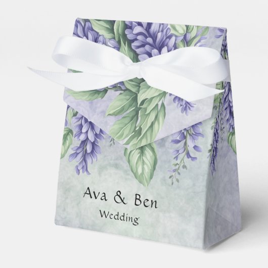 Watercolor Lavender Wisteria Wedding Geschenkschachtel (Vorderseite)