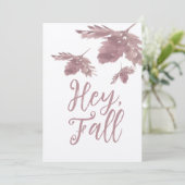 Watercolor Leaf Brown Hey Fall Card Karte (Stehend Vorderseite)