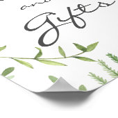 Watercolor Leaf Cards and Gifts Wedding Poster (Ecke)