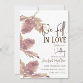 Watercolor Leaf Fall Script Hochzeit Einladung (Vorderseite)
