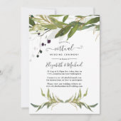 Watercolor Leafy Greenery Online Virtual Wedding Einladung (Vorderseite)