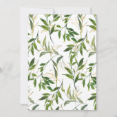 Watercolor Leafy Greenery Online Virtual Wedding Einladung (Rückseite)