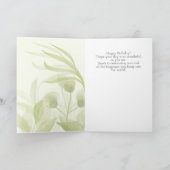 Watercolor Leaves Birthday Karte (Innenseite)