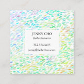 Watercolor Leaves Feathers Flow Modern Design Quadratische Visitenkarte (Rückseite)