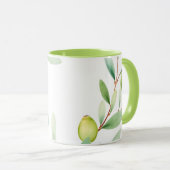 Watercolor Leaves Mug – Soft Botanical Design Tasse (VorderseiteRechts)