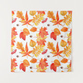 Watercolor leaves seamless pattern wandteppich (Vorderseite (Horizontal))