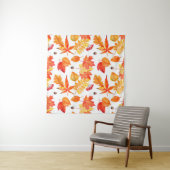 Watercolor leaves seamless pattern wandteppich (Beispiel (Horizontal))