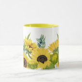 Watercolor-Lebender Sonnenblumen-gelber Sommer Tasse (Zentrum)