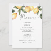 Watercolor lemant wedding Menu Einladung (Vorderseite)