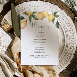 Watercolor lemant wedding Menu Einladung