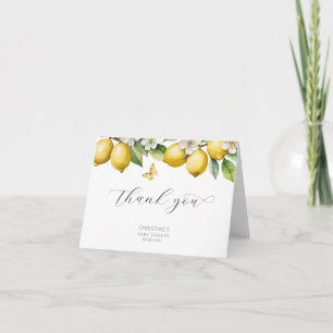 Watercolor Lemon Babydusche Danke Karte