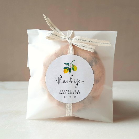 Watercolor Lemon Babydusche Vielen Dank Sticker