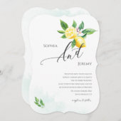Watercolor Lemon Blossom Sommerhochzeit Einladung (Vorne/Hinten)