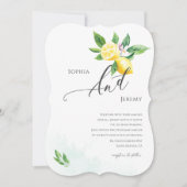 Watercolor Lemon Blossom Sommerhochzeit Einladung (Vorderseite)