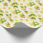 Watercolor Lemon Branches with Blossoms Pattern Geschenkpapier (Ecke)