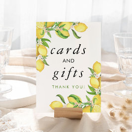 Watercolor Lemon Bridal Shower Cards & Gifts Tischnummer