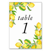 Watercolor Lemon Bridal Shower Tischnummer (Rückseite)