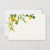 Watercolor Lemon Citrus QR Code Wedding RSVP Card (Rückseite)