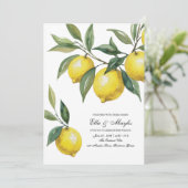 Watercolor Lemon  Einladung (Stehend Vorderseite)