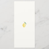 Watercolor Lemon Foliage Elegant Wedding Menu Menükarte (Rückseite)