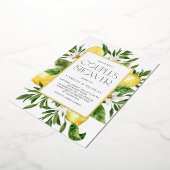 Watercolor Lemon Frame Botanical Couples Shower Folieneinladung (Gedreht)