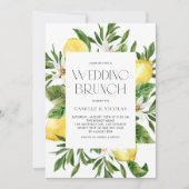 Watercolor Lemon Frame Botanical Wedding Brunch Einladung (Vorderseite)