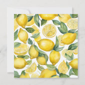 Watercolor Lemon Garden White Wedge Dankeskarte (Rückseite)