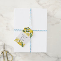 Watercolor Lemon Garden White Wedge