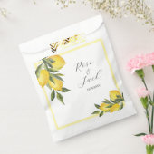 Watercolor Lemon Garden White Wedge Geschenktütchen (Versiegelt)