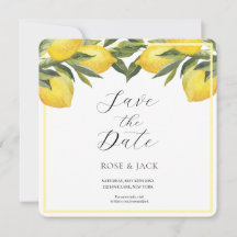 Watercolor Lemon Garden White Wedge