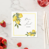 Watercolor Lemon Garden White Wedge Serviette (Beispiel)