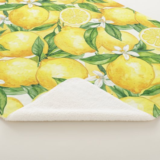 Watercolor Lemon Grove Seamless Pattern Sherpadecke (3/4)