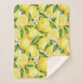 Watercolor Lemon Grove Seamless Pattern Sherpadecke (Vorderseite)