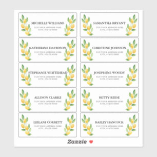 Watercolor Lemon Guest Address Labels