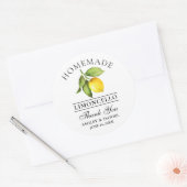 Watercolor Lemon Limoncello Wedding Danke Runder Aufkleber (Umschlag)