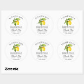 Watercolor Lemon Limoncello Wedding Danke Runder Aufkleber (Blatt)