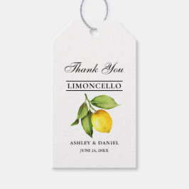 Watercolor Lemon Limoncello Wedding Geschenkanhänger