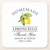 Watercolor Lemon Limoncello Wedding Rechteckiger Pappuntersetzer (Vorderseite)