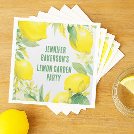 Watercolor Lemon Muster Geburtstagsparty Serviette