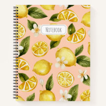 Watercolor Lemon Muster Notebook